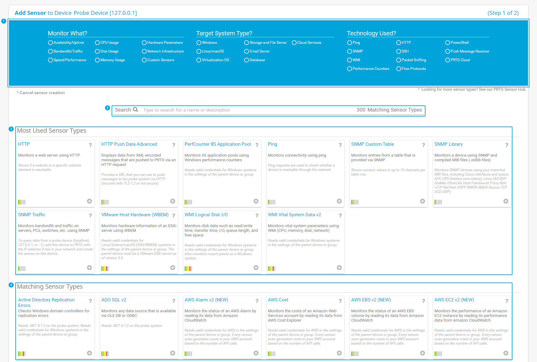 Add Sensor Dialog Add Sensor Dialog
